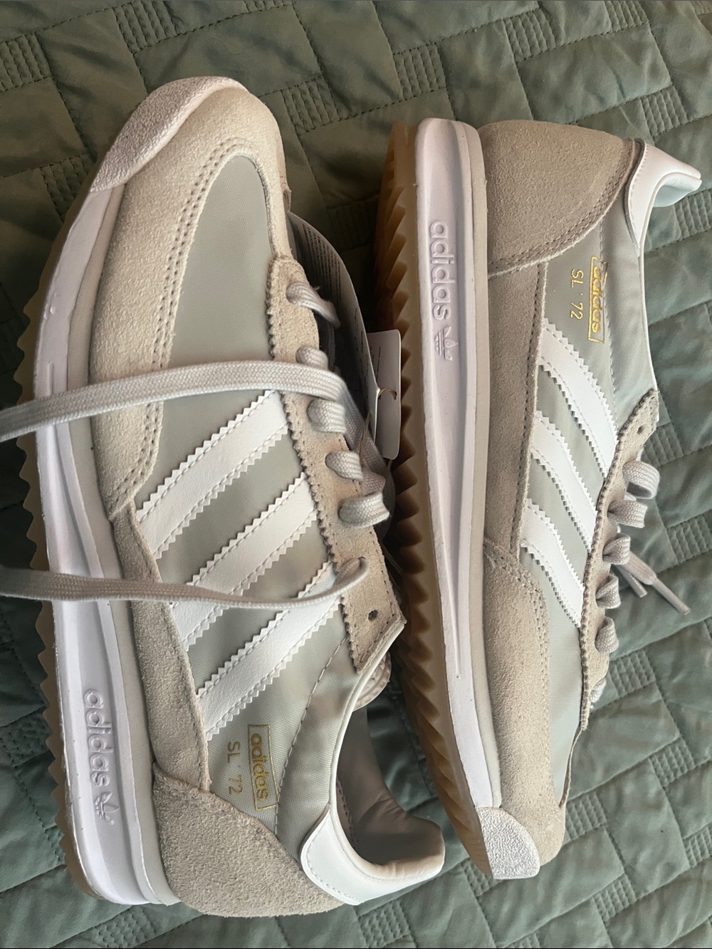 adidas SL 72 Men's Sneakers in Light Gray and White with Gold Accents